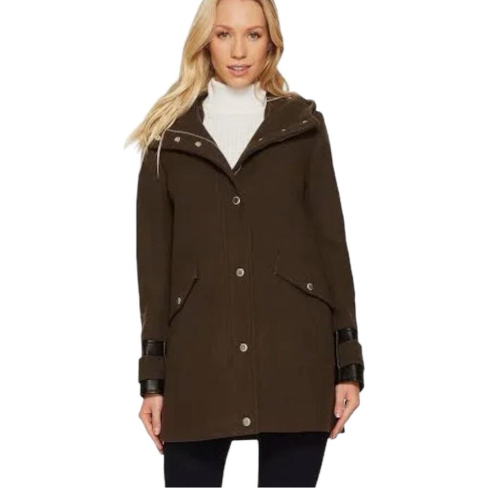 MARC NEW YORK Wool Blend Hooded Car Coat Size 6